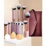 カラフル | 携帯用ケース付き メイクアップツールセット 柔らかい | SUNSHINE CLOSET