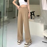 ベージュ | ドレープストレートパンツ レディース美脚 | ANGELCLOSET