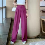 マゼンタ | ドレープストレートパンツ レディース美脚 | ANGELCLOSET