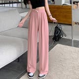 ピンク | ドレープストレートパンツ レディース美脚 | ANGELCLOSET