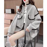 グレー | ジップアップパーカー 裏微起毛スウェット | Miniministore
