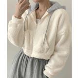 アイボリー | 暖かいボアパーカー ジップアップブルゾン | Miniministore