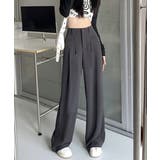 ダークグレー | きれいめ美脚脚長スラックスレディース 細見えロングパンツ 落ち感ワイドパンツ | SUNSHINE CLOSET