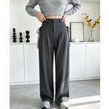 ダークグレー | ハイウエストタックパンツワイドスラックス | Miniministore