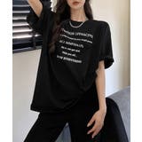 ブラック | ロゴtシャツ 半袖 サマートップス韓国風 | ANGELCLOSET