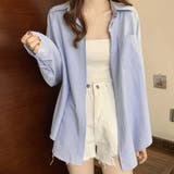 ブルーラベンダー | 開襟カラーシャツ 長袖 レディース 無地 | Miniministore