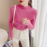 ホットピンク | リブニットトップス プチハイネック | Miniministore