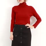 レッド | タートルネック ニットトップス 秋冬 | Miniministore
