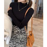 ブラック | ボトルネックリブニットトップスレディース | Miniministore