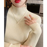 アイボリー | ボトルネックリブニットトップスレディース | Miniministore