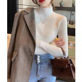 ホワイト | ボトルネックリブニットトップスレディース | Miniministore