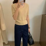 キャメルベージュ | 半袖 サマーニット レディースニットソー | ANGELCLOSET