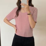 ピンク | 半袖 サマーニット レディースニットソー | ANGELCLOSET