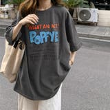 チャコールグレー | ロゴTシャツ レディース半袖ゆるtシャツ | ANGELCLOSET