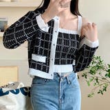 ブラック | ニットカーディガンキャミソール2点セット | Miniministore