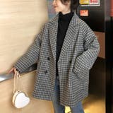 グレー | テーラードジャケット チェック柄 コート | Miniministore