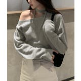 グレー | オフショルダーニットトップス春秋きれいめ | SUNSHINE CLOSET