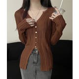 透かし編みVネックニット フロントボタン | Miniministore | 詳細画像13