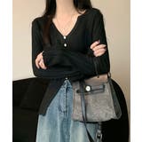 透かし編みVネックニット フロントボタン | Miniministore | 詳細画像4