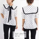 ドット柄 ボウタイブラウス レディース夏 | Miniministore | 詳細画像11 