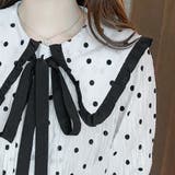 ドット柄 ボウタイブラウス レディース夏 | Miniministore | 詳細画像9 