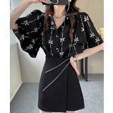 総柄ブラウスダブルフレアスリーブトップス | Miniministore | 詳細画像4