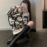 ジャガード柄ニットトップス 長袖韓国秋冬 | Miniministore | 詳細画像7 