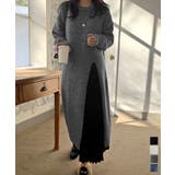 ニットワンピース 秋冬 ディープスリット | Miniministore | 詳細画像1 