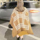 チェック柄ケープ ニットショールポンチョ | Miniministore | 詳細画像11 