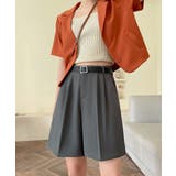 5分丈 タックショートパンツ レディース | Miniministore | 詳細画像5