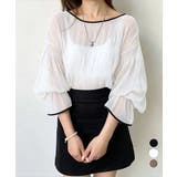 シャーリングブラウス ランタン袖 韓国風 | Miniministore | 詳細画像1
