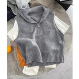 ハーフジップ ニットベストスタンドカラー | Miniministore | 詳細画像7 