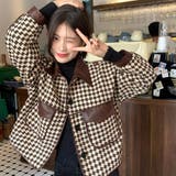 格子柄ジャケット韓国風ショート丈アウター | Miniministore | 詳細画像12