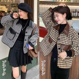 格子柄ジャケット韓国風ショート丈アウター | Miniministore | 詳細画像2