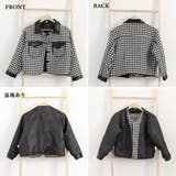 格子柄ジャケット韓国風ショート丈アウター | Miniministore | 詳細画像3