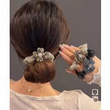 ビジューフラワーシュシュキラキラヘアゴム | Miniministore | 詳細画像1