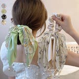 花柄 スカーフシュシュ春夏リボンヘアゴム | Miniministore | 詳細画像1