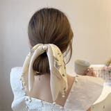花柄 スカーフシュシュ春夏リボンヘアゴム | Miniministore | 詳細画像7