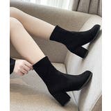 スエード調ショートブーツ 太ヒールブーツ | Miniministore | 詳細画像3 