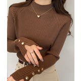 ボトルネック ニットトップス 袖口ボタン | Miniministore | 詳細画像17 