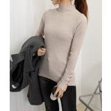 ボトルネック ニットトップス 袖口ボタン | Miniministore | 詳細画像20 