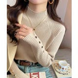 ボトルネック ニットトップス 袖口ボタン | Miniministore | 詳細画像8 