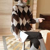 タートルネックニットトップス アーガイル | Miniministore | 詳細画像9 