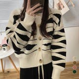 ニットカーディガン 秋冬レディース 配色 | Miniministore | 詳細画像1