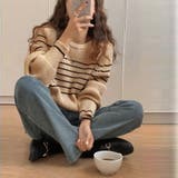 ボーダー柄ニットプルオーバー レディース | Miniministore | 詳細画像6