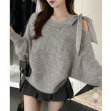 ラメシャギーニットオフショルダートップス | Miniministore | 詳細画像1