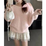 ラメシャギーニットオフショルダートップス | Miniministore | 詳細画像11