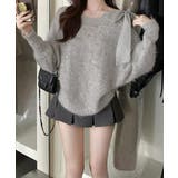 ラメシャギーニットオフショルダートップス | Miniministore | 詳細画像2