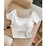 背中開きカップ付き半袖Tシャツクロップド | Miniministore | 詳細画像22 