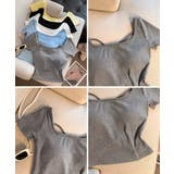 背中開きカップ付き半袖Tシャツクロップド | Miniministore | 詳細画像28 